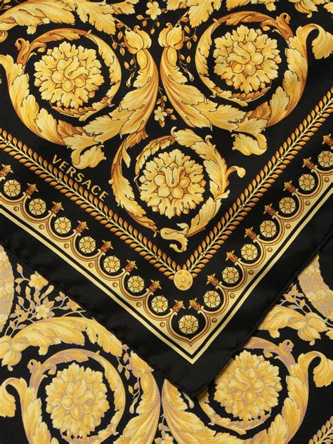 versace baroque-print silk scarf|Versace silk scarf sale.